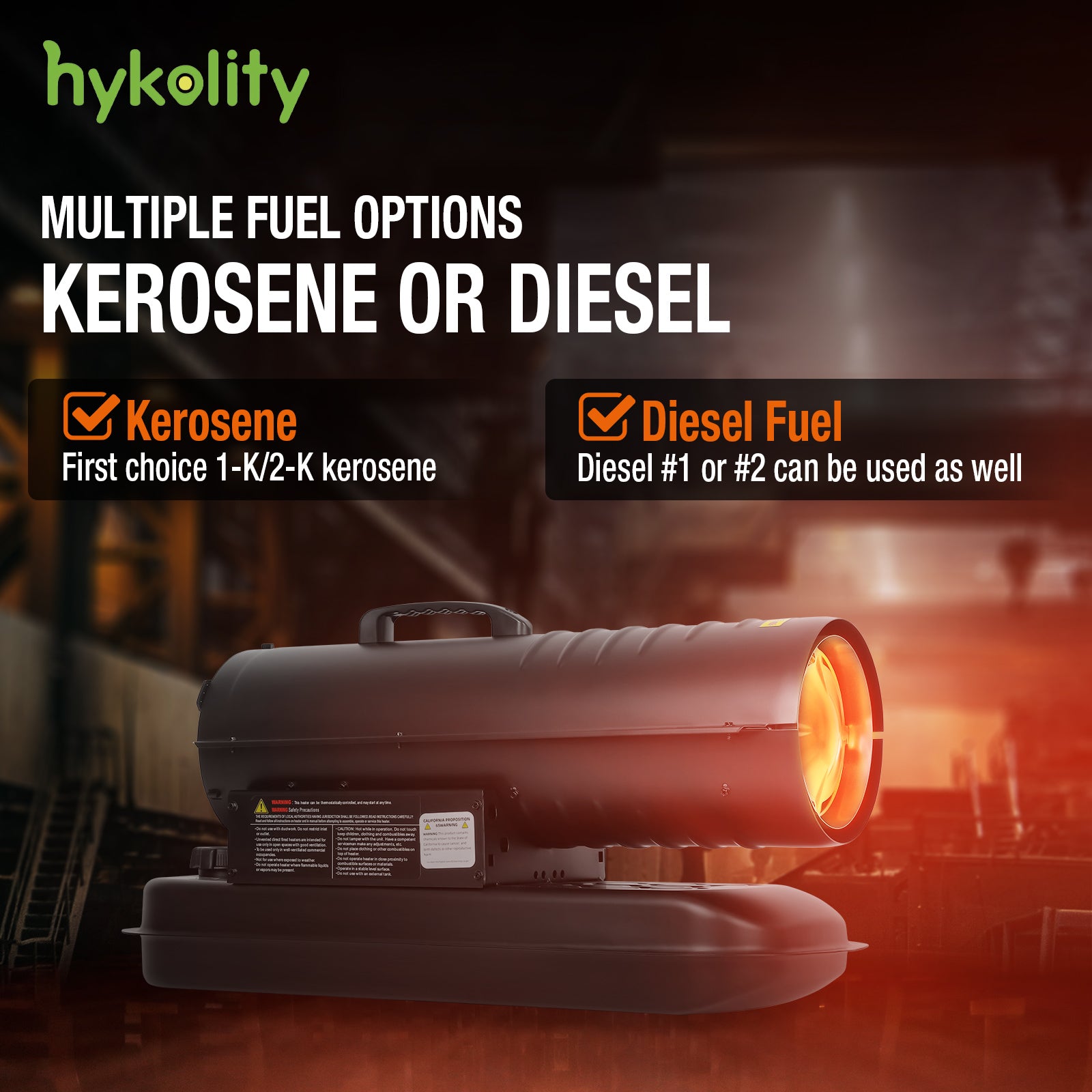 Hykolity 135000 BTU Forced Air Kerosene Heater, Portable Heater for 2200 sq.ft