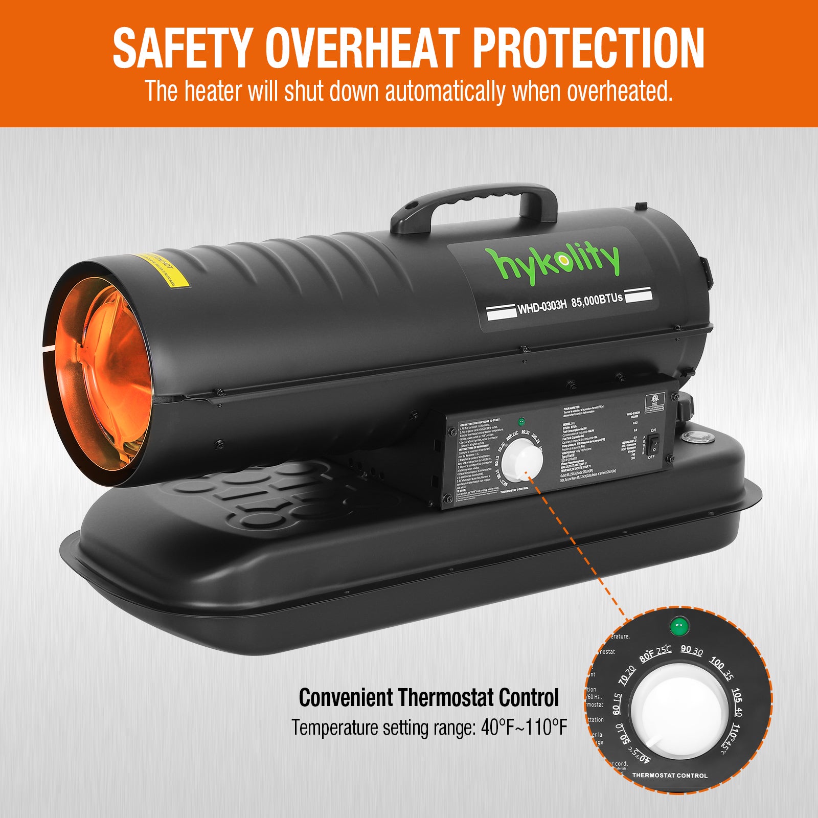 Hykolity 135000 BTU Forced Air Kerosene Heater, Portable Heater for 2200 sq.ft