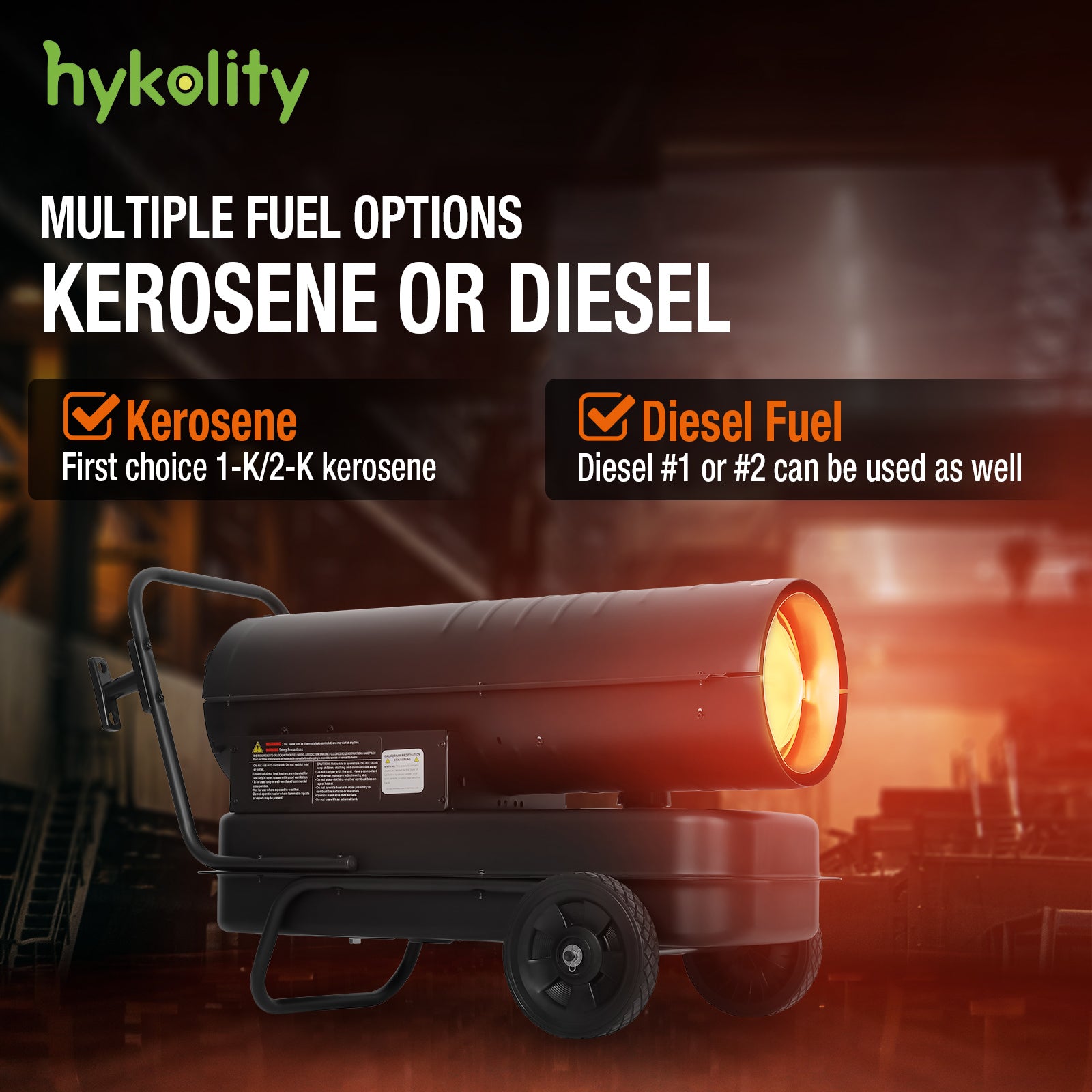 Hykolity 135000 BTU Forced Air Kerosene Heater, Portable Heater for 2200 sq.ft