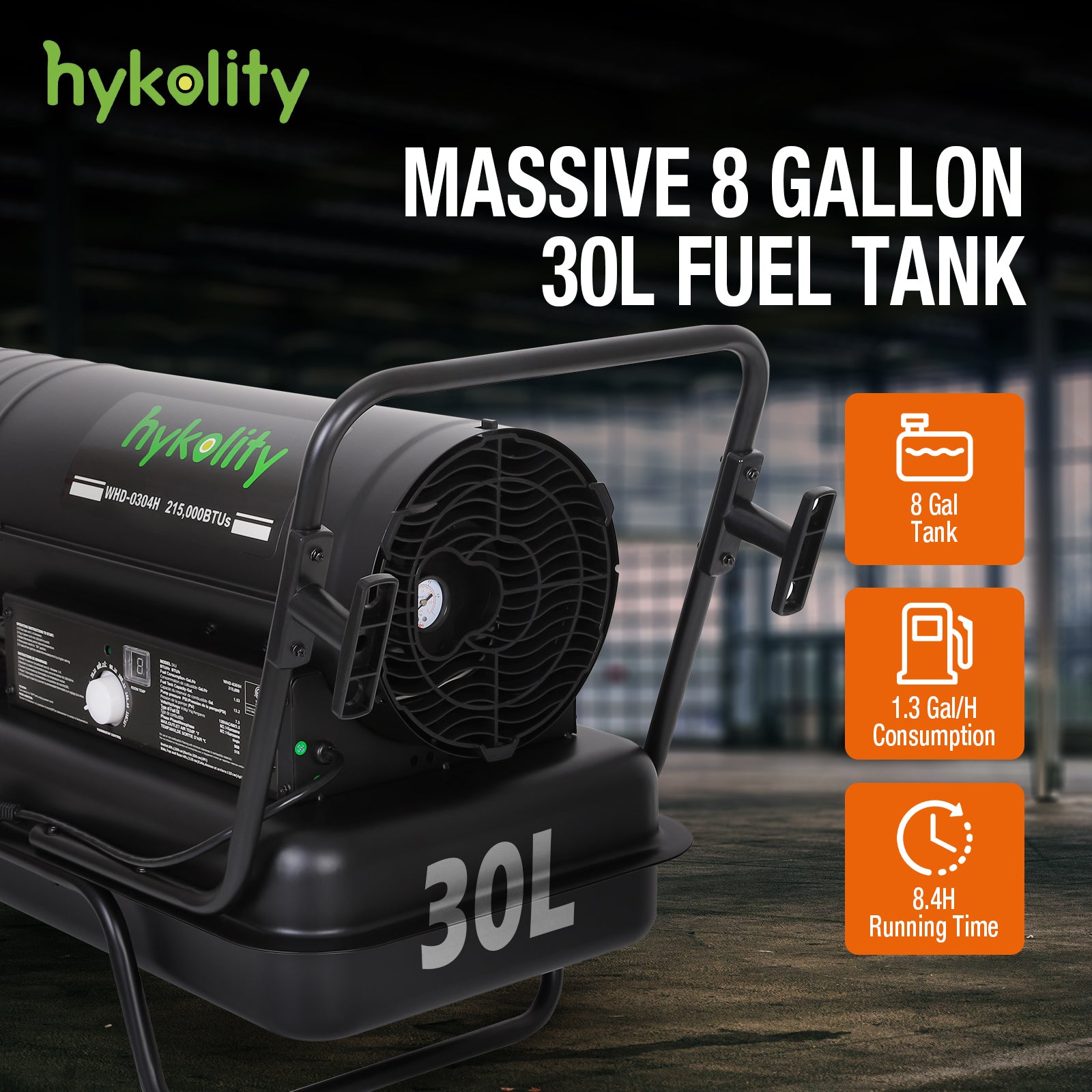 Hykolity 135000 BTU Forced Air Kerosene Heater, Portable Heater for 2200 sq.ft