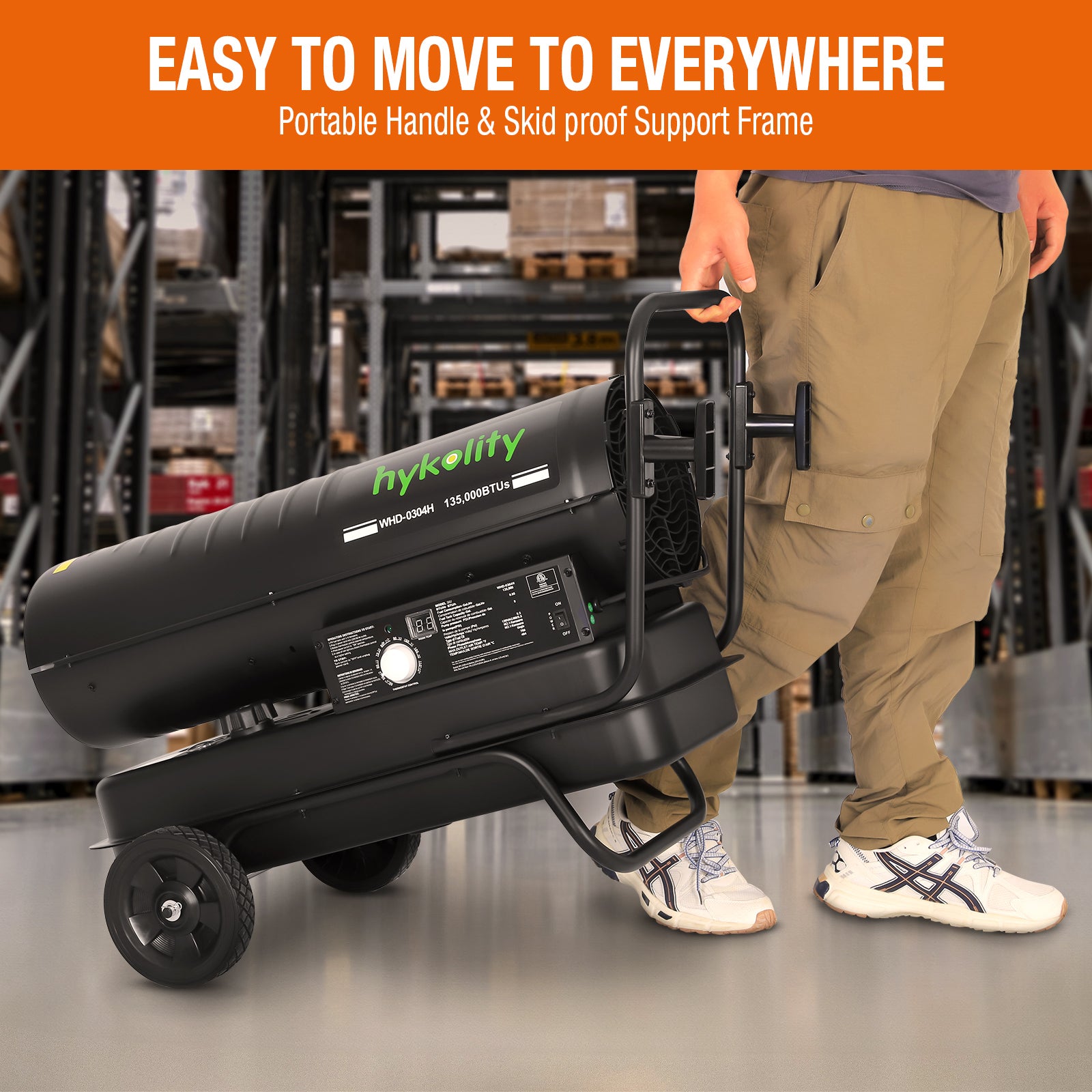 Hykolity 135000 BTU Forced Air Kerosene Heater, Portable Heater for 2200 sq.ft