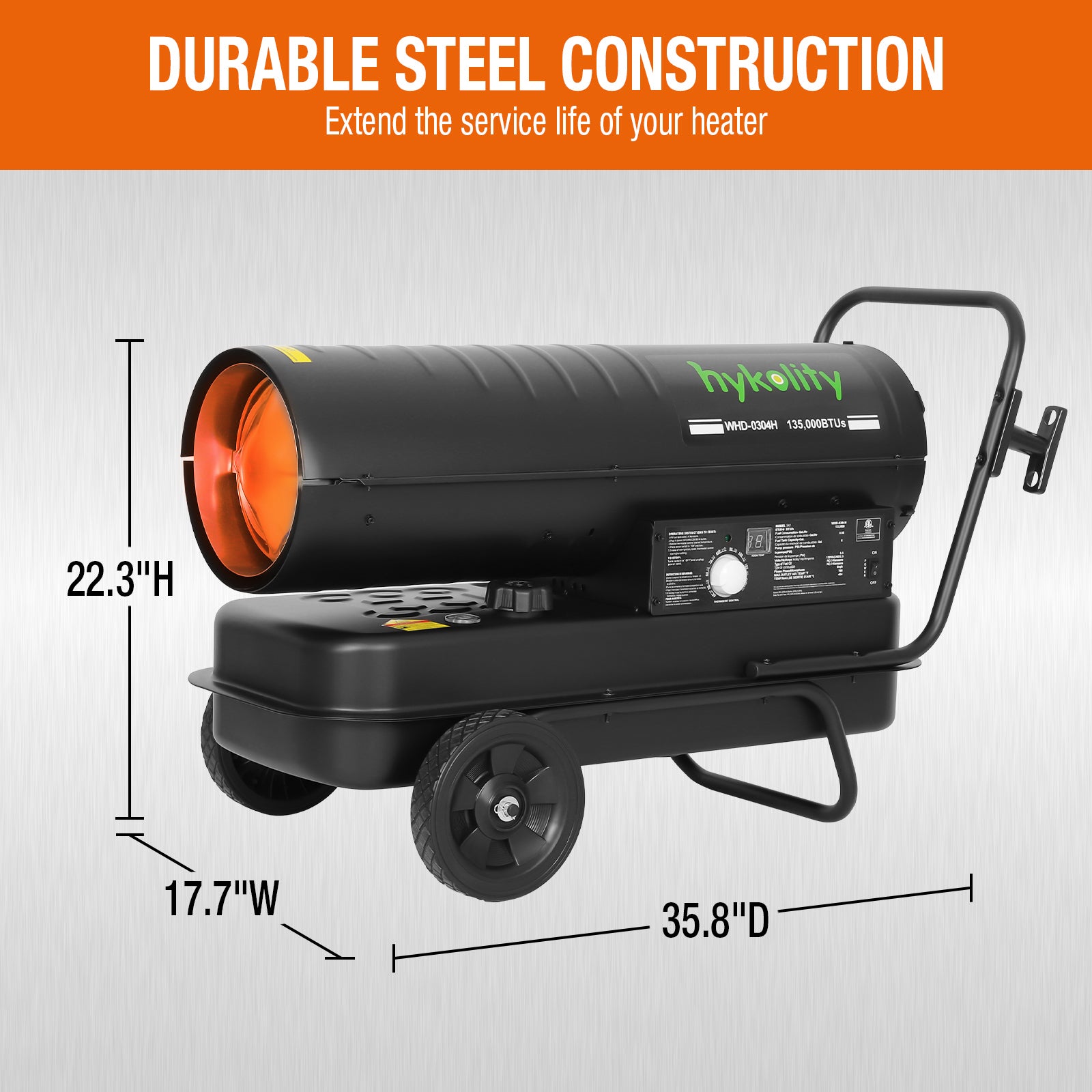 Hykolity 135000 BTU Forced Air Kerosene Heater, Portable Heater for 2200 sq.ft
