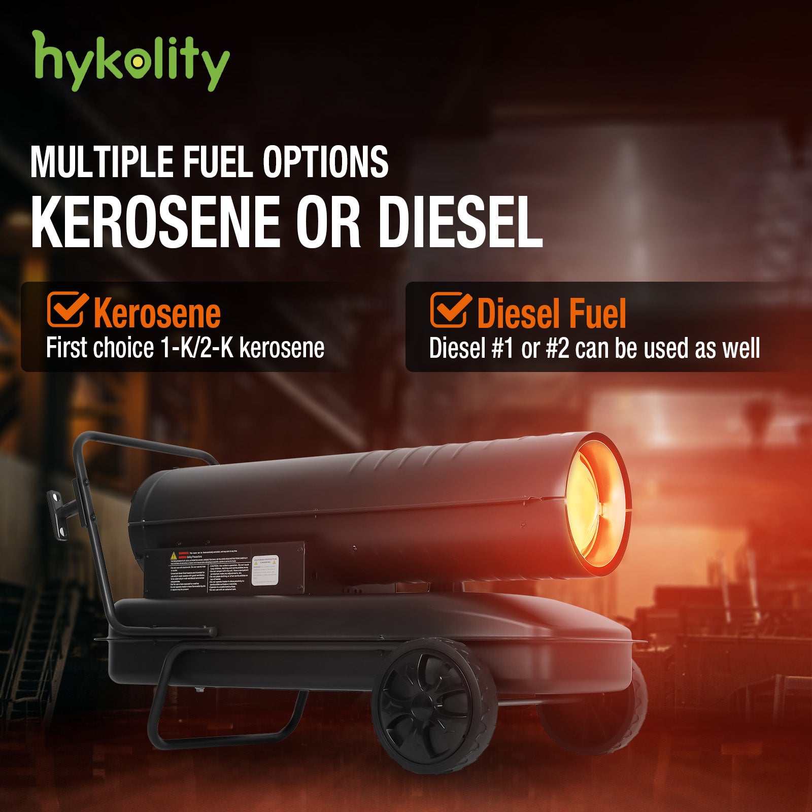 Hykolity 215000 BTU Forced Air Kerosene Heater, Portable Heater for 2200 sq.ft