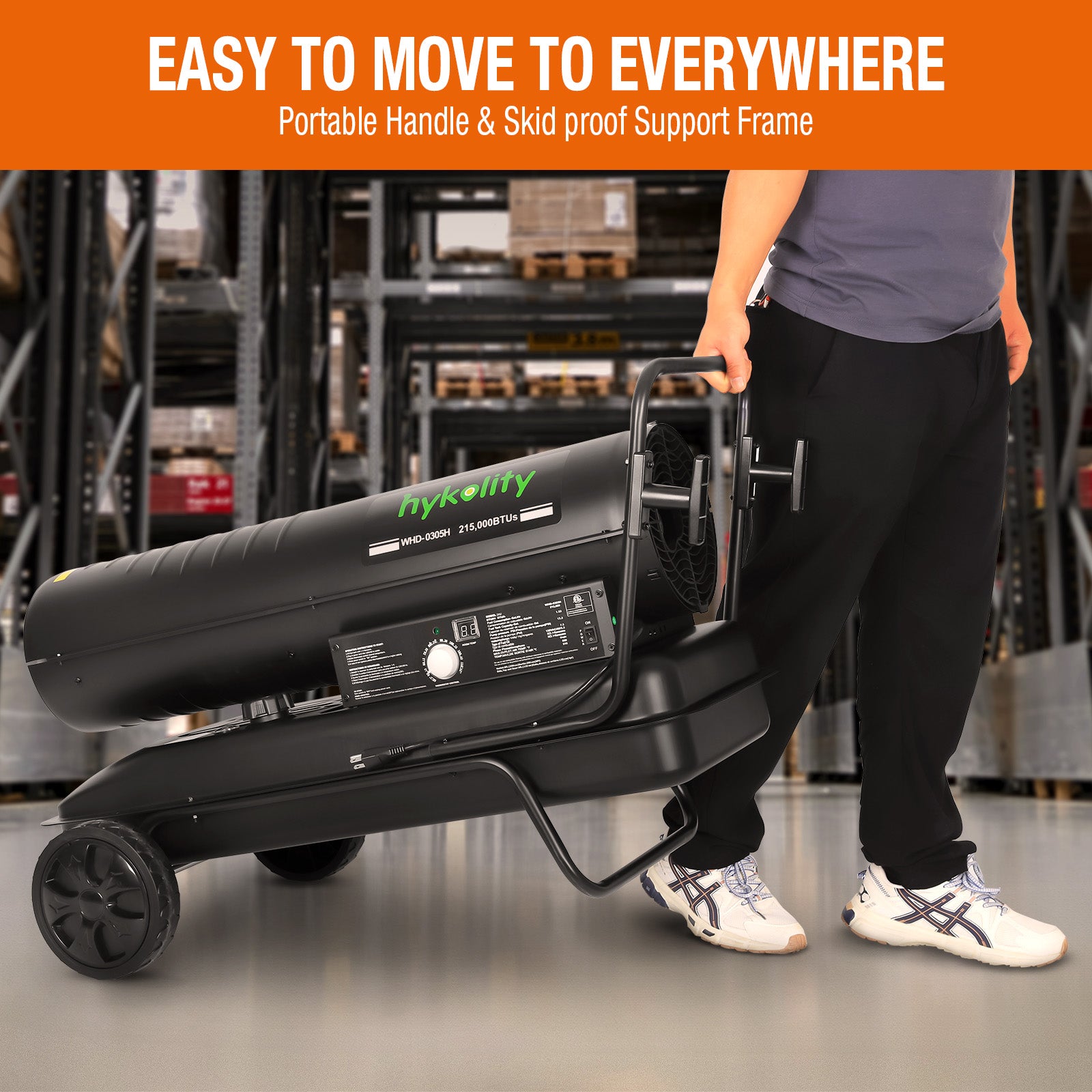 Hykolity 215000 BTU Forced Air Kerosene Heater, Portable Heater for 2200 sq.ft