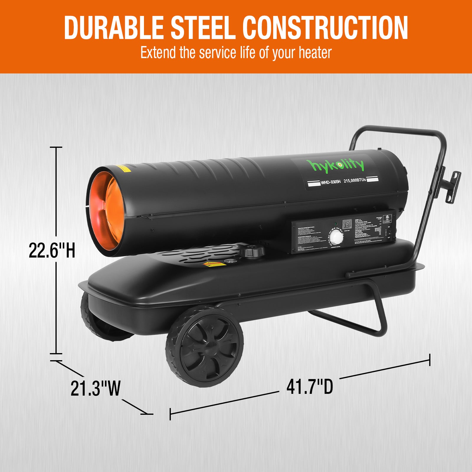 Hykolity 215000 BTU Forced Air Kerosene Heater, Portable Heater for 2200 sq.ft