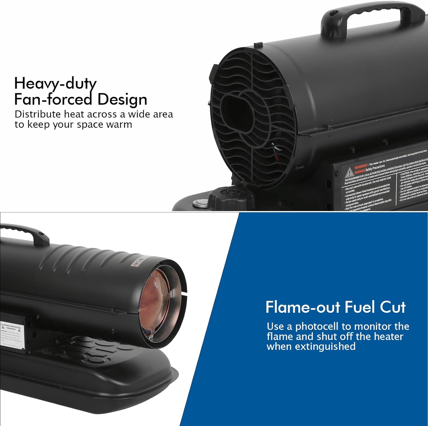 Hykolity 85000 BTU Forced Air Kerosene Heater, Portable Torpedo Space Heater for 2200 sq.ft