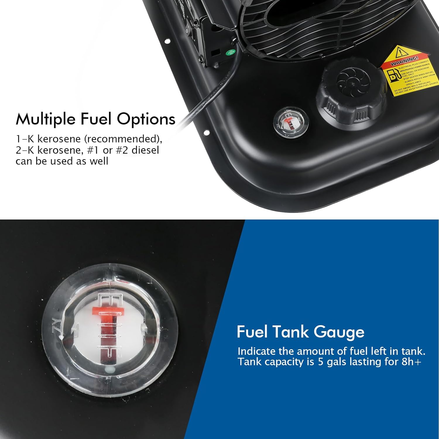 Hykolity 85000 BTU Forced Air Kerosene Heater, Portable Torpedo Space Heater for 2200 sq.ft