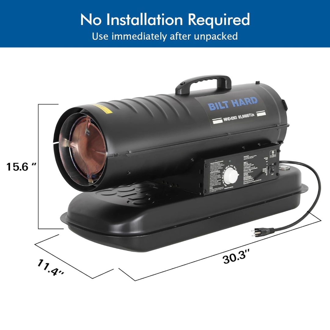Hykolity 85000 BTU Forced Air Kerosene Heater, Portable Torpedo Space Heater for 2200 sq.ft